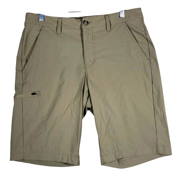 Eddie Bauer Cargo Shorts Mens Size 32 Tan Nylon 10" Inseam - Picture 1 of 4